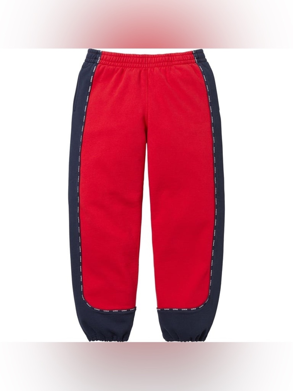 Supreme Piping Sweatpant Warm Up Pants Logo Joggers Red Sweatpants Size Large